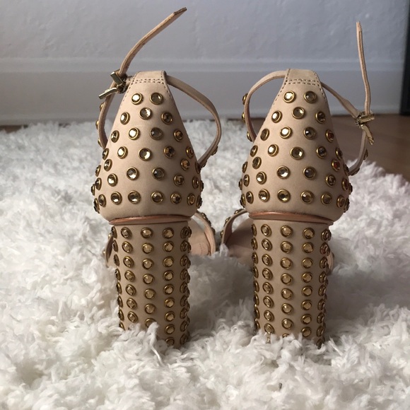 Schutz Marcelle Oyster Suede Block Heel Sandals - Picture 6 of 6